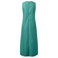 Рокли Бохо за жени летни рокли за жени ежедневни свободни Бохемски Флорални рокля каишка Макси рокля Дамски рокли зелени