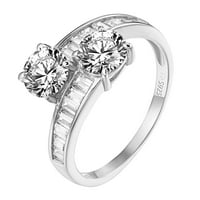 Завинаги САЩ дамски сватбен пръстен годеж Булчински пасианс симулирани диаманти