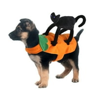Костюм за кучета с черна котка, смешно куче Хелоуин костюм новост косплей дрехи дрехи за малко куче кученце домашен любимец