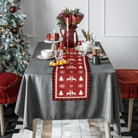 Kuluzego Коледна декорация за домашно декорация на плетема маса за бегач творчески коледна покривка