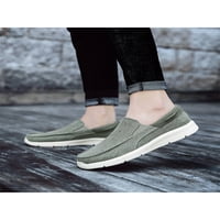 Sanviglor Men Flats Walking Sneakers Slip on Shoes Небрежно леко удобно зелено 11