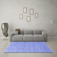 Ahgly Company Indoor Rectangle Solid Blue Modern Area Rugs, 5 '8'