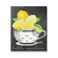Ступел Здравей слънце лимони в чаша шарени Храни и напитки живопис галерия увити платно печат стена изкуство