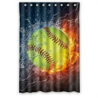 Хелодекор софтбол на огън и водни спортове топка душ завеса Полиестерен плат Баня декоративна завеса Размер