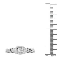 Имперски женски Иги Церти КТ диамант 10к Бяло Злато Туист джолан булчински комплект
