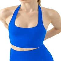 Gergngdo Women's Summer Workout Sports Bra, твърд цвят безпроблемен халтер шия u-ший