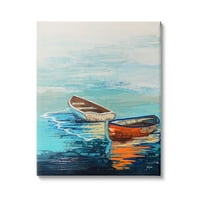 Ступел индустрии тихи лодки плаващи ярки океанска повърхност отражение живопис галерия увити платно печат стена изкуство, дизайн от Стейси Гресел