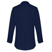 Дълъг ръкав тениска Есен твърди насипно Блуза ежедневни риза Мъжки връхни дрехи стреч Плюс размер Тъмно синьо