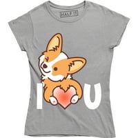 Love u - очарователно сладко кученце Corgi за кучешки любител на жените тениска