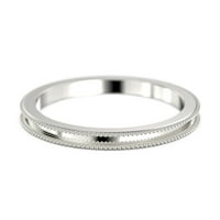 Milgrain 10k сватбен пръстен с бяло злато