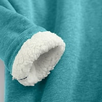 Термично руно облицована туника топ дамски есен зимен екипаж плюшен топъл пуловер с дълъг ръкав блузи тениски S-5XL
