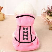 Зимна топла жилетка за домашно куче яке куче отпечатано пуловер малки кучета риза върхове сладък рокля за домашни любимци котка куче пуловер розов голям