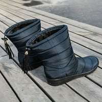 Crocowalk удобни топли зимни ботуши за жени клин пета fau козина облицовани вътрешни ботуши на открито меки антикидски средни колички ежедневни обувки