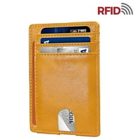 Slim RFID Блокиращ кожен портфейл Минималистичен кредитен карта Притежател на портмонета Униза модна чанта държи на карти и банкноти многофункционално съхранение