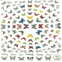 Пеперудите са знак за късмет, лист на пеперуди в различни цветове, розово, синьо, червено