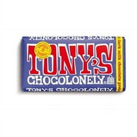 Tony's Chocolonely Bar Chocolate Dark Pretzel Toffee, 6. Оз