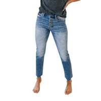 Дънкови Панталони За Жени Плюс Размер Годни Разтеглив Висока Талия Изрязани Дънки