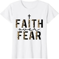 Вяра над страха леопардови писма християнска вяра тениска за подарък