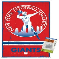Нюйоркските Giants - Retro Logo Wall Poster, 14.725 22.375