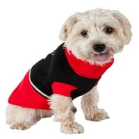 PET Life ® Снежен флаг кабел, плетен оребрен моден костенурка кучен пуловер