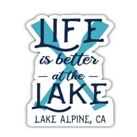 Езерото Алпийски Калифорния Сувенир Винил Стикер Стикер Гребло Дизайн 4-Пакет
