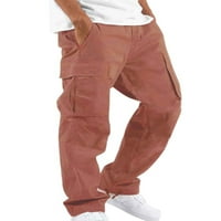 Biayxms мъже товарни панталони с джобове със солиден цвят свободен еластичен джогинг суитчъни за ежедневни панталони улични дрехи