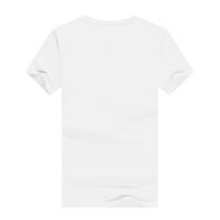 Xihbxyly летни върхове за жени с къси ръкави кръгли върхове в шията Смешно винтидж лунен печат тениска блуза Небрежни туники Разхлабена тениска Лятен горен изход Продаване Продажба 1