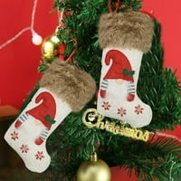 1111фурон Коледа отглеждане плетени чорапи Дядо Коледа бонбони чанта Коледа дърво украшение Начало декорация