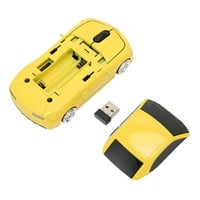 Безжична мишка, мишка с форма на спортна кола, 2.4GHz USB приемник на работния компютър мишка с LED фара, DPI оптичен сензор, за OS PC