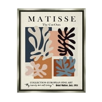 Ступел индустрии Матис традиционни джаз абстрактни изрежете форми блясък сива рамка плаващо платно стена изкуство, 24х30