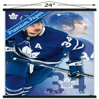 Toronto Maple Leafs - Auston Matthews Wall Poster с дървена магнитна рамка, 22.375 34