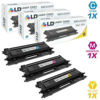 ЛД Рециклирани тн комплект от високодоходни цветни лазерни тонер касети: тн Циан, тн магента и тн жълто за ДХП, хл и МФЦ принтер серия