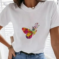 Uublik Valentines дрехи дамски дъгова буква отпечатани тениски о, лято лято сладки тениски блуза върхове