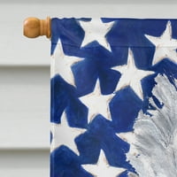 Съкровища на Caroline SC9631CHF WHITE Standard Poodle с американски флаг САЩ флаг платно Размер на къщата Голям, многоцветен