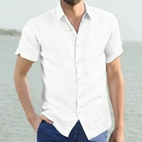 Нови мъже небрежни плюс размер риза риза жилетка за Manshort Sleeveoutdoorloose Редовна тениска