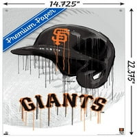 SAN FRANCISCO Giants - Плакат за стена на капене на шлем с бутални щифтове, 14.725 22.375