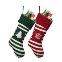 Коледни декоративни чорапи Издръжливи тъкани чорапи за парти домашно висящо декор 3