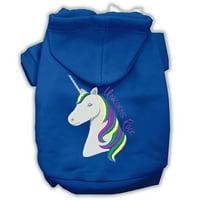 Mirage Pet Product Product Polyester и памук Unicorns Rock Dog Hoodie, Blue, S