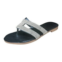 Wirdiell летни плоски долни обувки Rhinestone flip-flops жени джапанки джамки ежедневни чехли