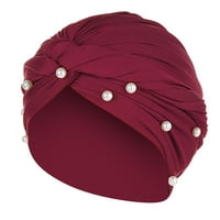 Relanfenk slouchy beanie шапка шапка за шапки жени перли мъниста Индия шапка Ruffle Cancer Chemo Beanie Turban Wrap Cap Cap
