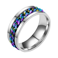 keusn пръстен комплект верижна въртене на пръстена титаниев пръстен w