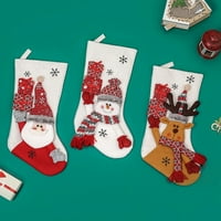Коледни чорапи Санта снежен елемент големи коледни чорапи Коледни декорации, комплект от 3