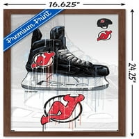 Ню Джърси Дяволи - Плакат за капково скейт, 14.725 22.375