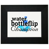 Шампион за бутилка с вода - Синя бутилка с вода в рамка за печат стена или опции за монтиране на бюро
