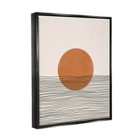 Ступел индустрии кръг форма слоести ивици линии графично изкуство струя черно плаваща рамка платно печат стена изкуство, дизайн от Джей Джей дизайн Хаус ООД