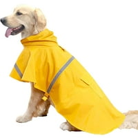 Bellaven Dog Raincoat Pet Waterproof дрехи с отразяващи райета качулка преносим, ​​регулируем, подходящ за малки средни големи кучета на открито в дъжд