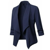 Женско палто жилетка от жилетка отворена предния ръкав от предния твърд ръкав за ежедневно палто костюм