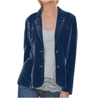 Daqian Winter Coats for Women Women Уютни ретро ретро кадифено кадифени кадифени бутони Pokets Cardigan Loose Coat Top Womens Coats and Jackets Clearance Blue 12