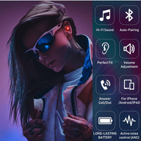 Urban Street Buds Plus True Bluetooth безжични слушалки за Vivo X21I с активен шум от анулиране на червено