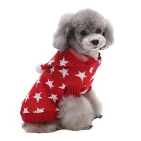 Домашен любимец пуловер за коледни дрехи за домашни любимци зимно куче топъл куче костюм за домашен любимец за куче домашен размер s червено